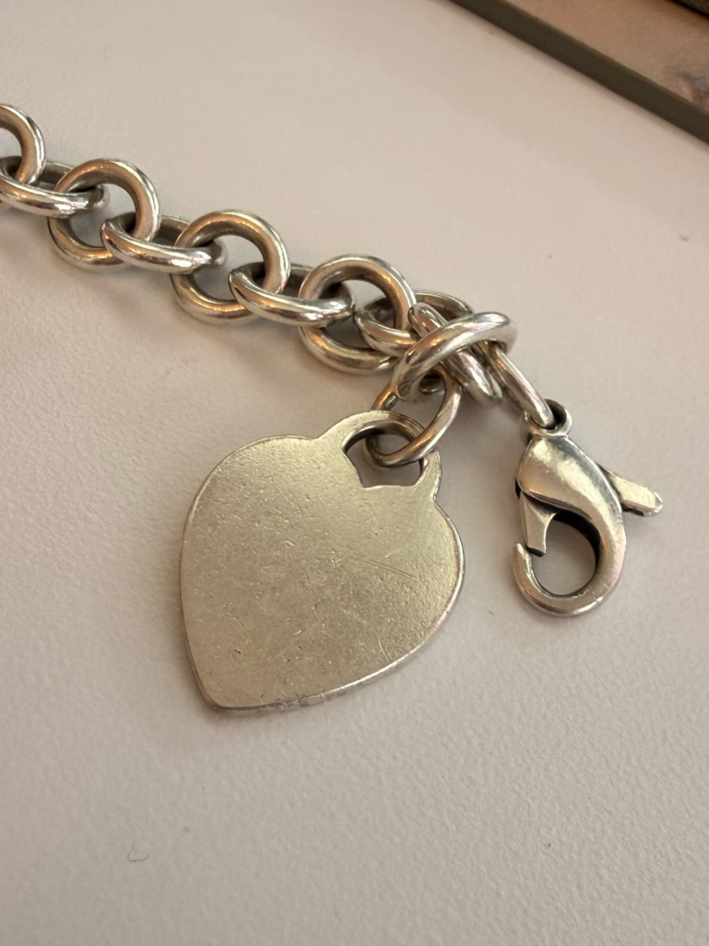 Vintage Tiffany & Co. Sterling Silver Heart Charm Toggle Bracelet with Pouch - Picture 6 of 6